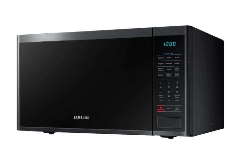 Samsung 1.4 cu. ft. Countertop Microwave in Black Stainless Steel MS14K6000AG Left Profile