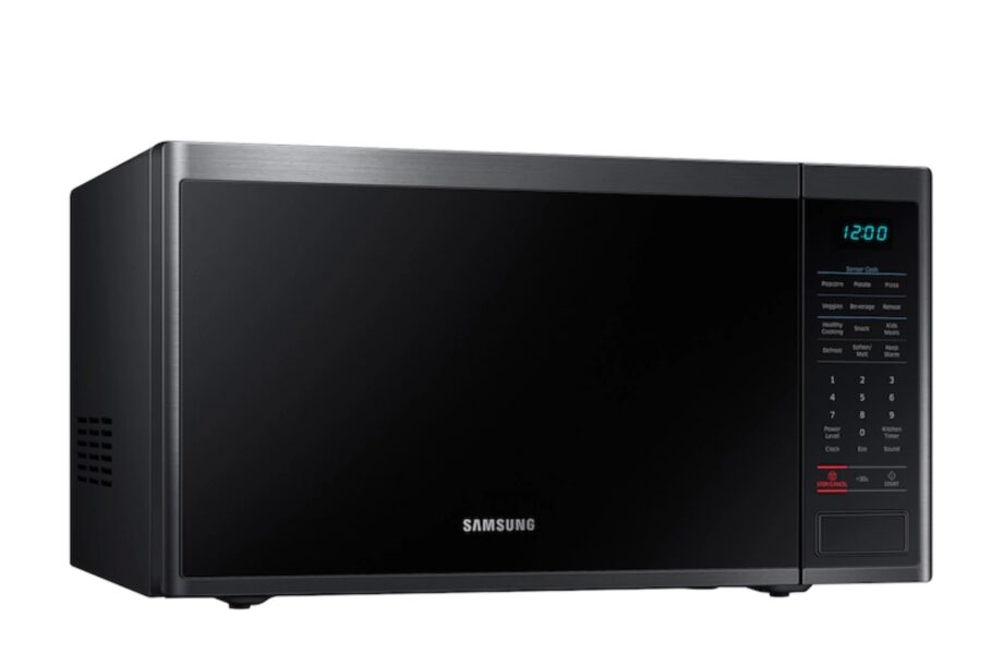 Samsung 1.4 cu. ft. Countertop Microwave in Black Stainless Steel MS14K6000AG Right Profile