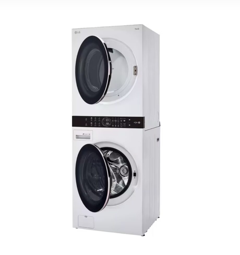 LG Single Unit Wash Tower (WKE100HWA) Half Open