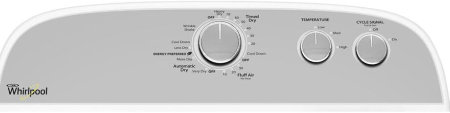 Whirlpool 15KG Gas Dryer with AutoDry WGD4815EW Control Panel