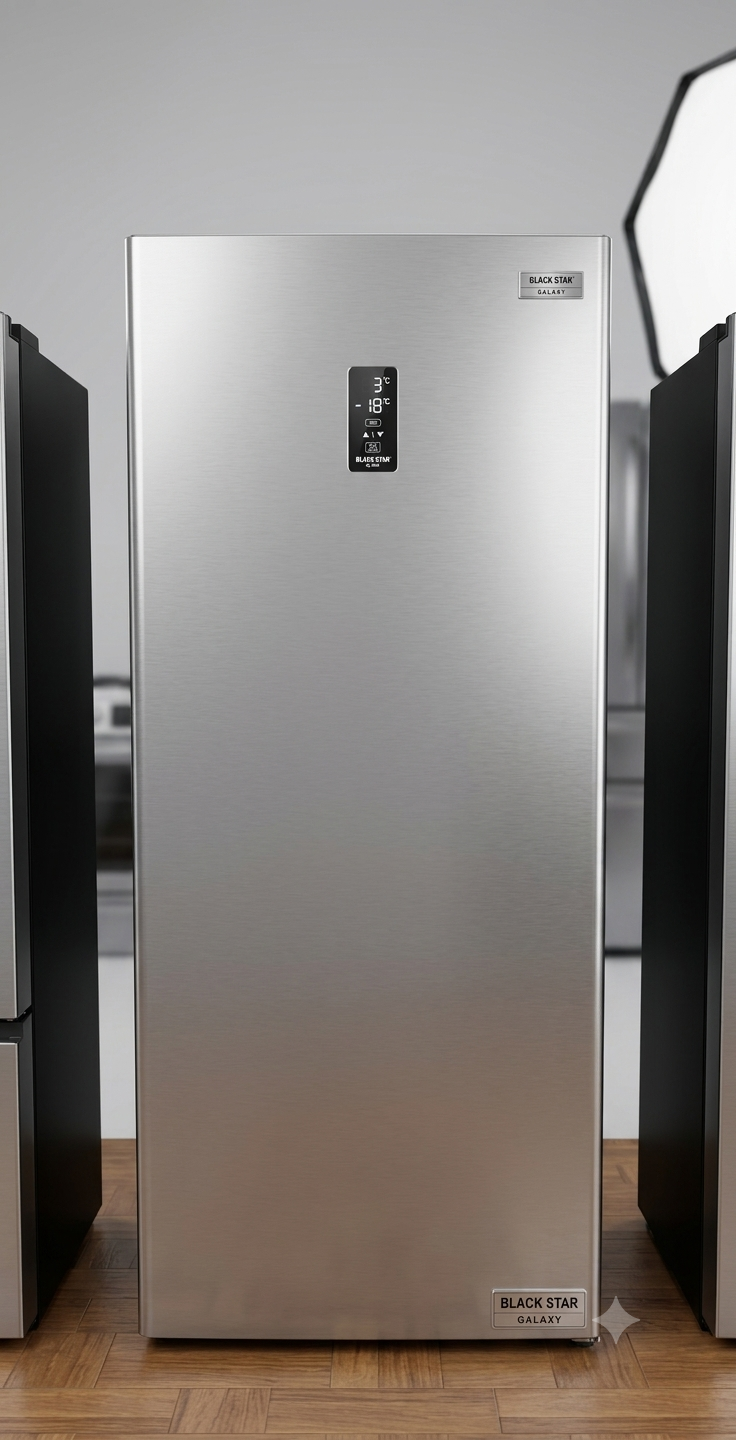 Black Star Galaxy Inverter 4-in-1 Multifunctional Upright Fridge in Stainless (BS-255)